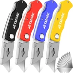 4 Pack Folding Utility Knife With Extra 10PCS Blades, Box Cutters For Home, Offi. Fixed Price $13.69.