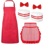 6 Pcs 1950S Waiter Costume Kit, Soda Jerk Red And White Striped .... Fixed Price $17.21.