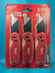 Milwaukee Tool 3PK Fastback Compact Folding Utility Knife. Fixed Price $31.99.