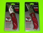 2) Tool Shop Aluminum Folding Safety Utility Knife Quick Change Blade Thumb Stud. Fixed Price $21.06.