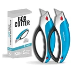 Ergonomic Blue Box Cutter Knife Set - 2 Heavy Duty Utility Knives With 10 Blades. Fixed Price $47.24.