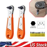 Ratcheting Right Angle Screwdriver Hex 90 Degree Offset + 10PC Bits Set!. Fixed Price $6.98.