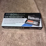 Gordon: 13PC Precision Aluminum Handled Knife Set With Case #62784. Fixed Price $17.00.