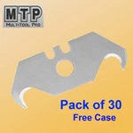 Pack 30 Pc Utility Hook Blades W/ Free Case Carpet Roofing Knife Standard Size. Fixed Price $7.95.