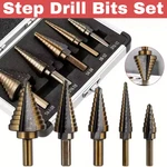 5PCS Hss Cobalt Hole Large Metal Step Drill Bit Set Titanium Cutter Cone 50 Size. Fixed Price $21.67.
