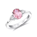 Padparadscha Sapphire 1.64 Carats Set 14KWG Ring With 0.28CTS Diamonds / Grs. Fixed Price $7843.99.