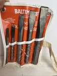 Vintage Baltimore Tools 5 Pc Cold Chisel Set No. 900 Made Usa Complete. Fixed Price $49.99.