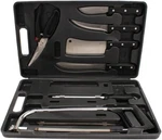 7-PIECE Game Processing Set Stainless Steel Knives, Cleaver, Saw, Black. Fixed Price $51.00.