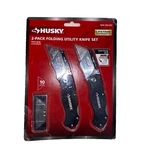 Husky 2-PACK Folding Utility Knife Set Brand New. Fixed Price $14.99.