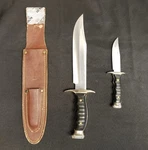 Read Vintage Muela Alce Scout Twin Double Knife Set Inox Spain 7220 7221 Bowie. Fixed Price $150.00.