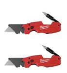 Milwaukee Fastback 6-IN-1 Folding Utility Knife, Silver, Pack Of 2, 48-22-1505D. Fixed Price $30.00.