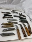 19PC Vintage Utility Knife Lot Stanley 199 Eagle Hawkbill Wood Handle Tools. Fixed Price $32.76.