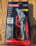 Nos Sears Craftsman Folding Lock Back Utility Knife Red & Black W/sheath 94889. Fixed Price $69.95.