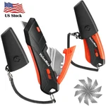 Valuemax 2 Packs Retractable Utility Pocket Knife Box Cutter W/extra 18PC Blades. Fixed Price $17.99.
