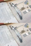 2 Nos National Lock Cabinet Catch Pulls N61-308 Chrome W/ White Lines, Deco/vntg. Fixed Price $29.99.