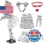 Cospeley 101 Dalmatian Costume For Kids, Girls Shirt Outfit Ears Headband Socks. Fixed Price $40.17.