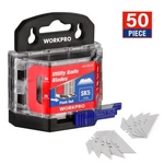 Workpro 50PACK Utility Knife Blades SK5 Steel Replacement Box Cutter W/dispenser. Fixed Price $16.99.