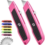 Box Cutter, 2 Pack Pink Utility Knife, Durable Razor Opener With 10 S. Fixed Price $16.95.
