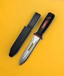 Milwaukee 48-22-1920 Duct Knife Double Edged Blade Serrated Plain W/ Sheath. Fixed Price $24.99.