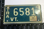 1971 Vermont Vt Trailer Trl License Plate Tag # 6581. Fixed Price $15.20.