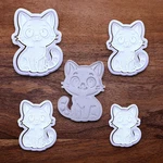 Cute Cat Cookie Cutter Set With Stamp Handmade Kitty Craft Fondant Baking Mold. Fixed Price $5.94.