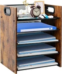 5-TIER Desktop File Organizer, Wooden Paper Tray, Office. Fixed Price $58.85.