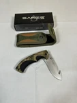 SK-909 Sarge Knife Camo 3.5" Gut Hook Liner Lock Folder Sheath New Box. Fixed Price $16.46.