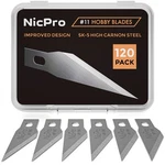 Nicpro 120 Pcs Hobby Blades Set SK-5, Utility Art #11, Silver. Fixed Price $16.09.