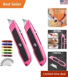 Box Cutter, 2 Pack Pink Utility Knife, Durable Razor Opener With 1.... Fixed Price $22.61.