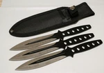 8 3PC Throwing Knife Set Black Stealth Double Edge Spear Point Balanced Sharp. Fixed Price $20.00.