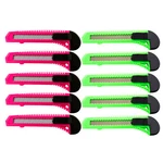 10 Safety Box Cutter Utility Knife Retractable Snap Off Razor Blade Pink Green. Fixed Price $8.99.
