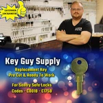 C001B-C195B. New Key For Sentry Safe Locks, Pre Cut To Code And Ready Work.. Fixed Price $7.95.