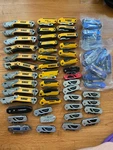 Large Lot Of Heavy Metal Folding Utility Knives Dewalt Husky. Fixed Price $228.00.