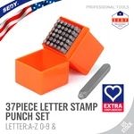 37 Pc 1/8" Steel Metal Punch Letter & Number Stamping Kit Set With Case. Fixed Price $15.99.