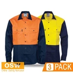 3 X Men's Long Sleeve Vis Drill Comfortable Shirt Two Tone Day Work Safety. Fixed Price $125.11.