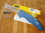 Nib 2019 Buck Knife 715 BLS2 Ascend Lt Blue Aluminum Handle 420HC Blade. Fixed Price $84.99.