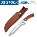 Swiss+tech 11-5/8'' Fixed Blade Hunting Bowie Knife Full-tang W/ Leather Sheath. Fixed Price $24.99.