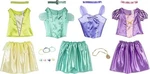 Disney Princess Girls Dress Up- Rapunzel, Ariel, Tiana & Jasmine No Box 21 Pc. Fixed Price $11.70.