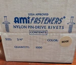 Am Fasteners 3/4" Nylon Pin-drive Rivets (bag Of 1000) Beige Color. Fixed Price $14.49.