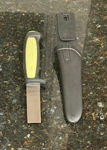 Morakniv Knife Pro Chisel Lime Green Black Rubber Handle W/ Sheathe Rectangle. Fixed Price $14.88.