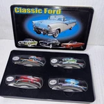 Classic Ford 4 Locking Blade Folding Knife Set Metal Box. Fixed Price $85.50.