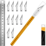Diyself Craft Knife Hobby Kit W/11 Blades + 15MM Steel Ruler Gold. Fixed Price $7.97.