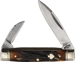 Rough Ryder Capitol Intern Brown & Black Folding Damascus Pocket Knife 2531. Fixed Price $38.95.