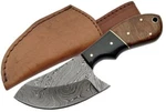 Walnut 6.5" Damascus Cat Skinner Knife Fixed Blade DM-1062 W/ Sheath. Fixed Price $36.00.