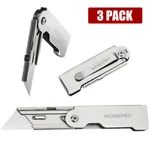 Workpro 3 Pack Folding Pocket Utility Knife Set Compact Lock Back Box Cutter New. Fixed Price $15.39.