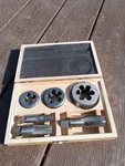 6 Piece Pipe Tap & Die Set With Wooden Case # 91395. Fixed Price $26.50.