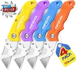 Folding Utility Knife Set, Quick Change Box Cutter With Clip, Extra 10. Fixed Price $13.85.