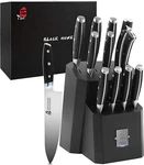 Tuo Kitchen Knife Set - 12 Pcs With Wooden Block Black Hawk Series. Fixed Price $120.00.