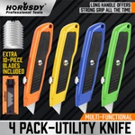 4PC Utility Knife Set Lock Back Aluminum Retractable Box Cutter Extra 10 Blades. Fixed Price $16.99.