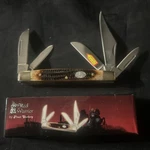 Frost Cutlery Steel Warrior 3 1/2 Closed #SW-117 Wabs Bone Handle. Fixed Price $18.00.